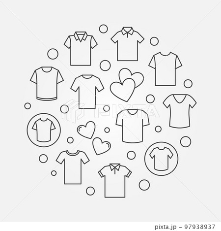 T-shirt circular symbol - vector line tshirt sign 97938937