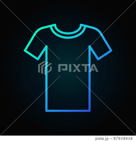 Tshirt blue outline icon. Vector t-shirt symbol 97938938