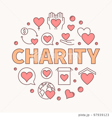 Charity round creative illustration - vector round symbol Charity round creative illustration - vector round symbol 97939123