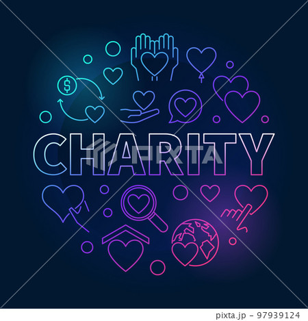Charity round bright illustration - vector colored symbol Charity round bright illustration - vector colored symbol 97939124