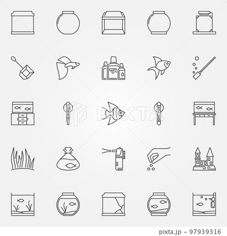 Aquarium icons set Aquarium icons set 97939316