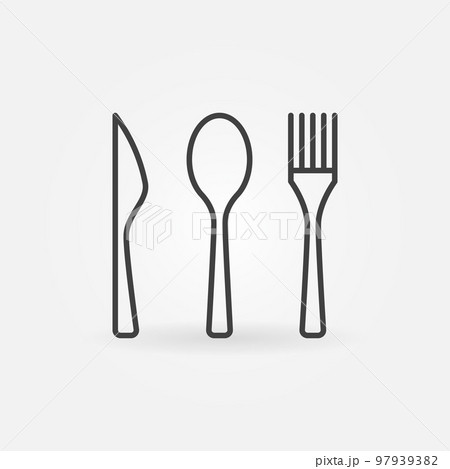 Knife, spoon and fork icon Knife, spoon and fork icon 97939382