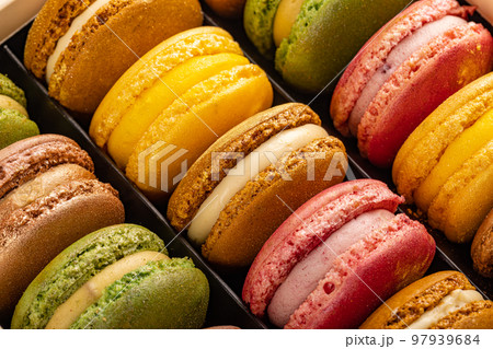 Colorful French colorful macarons 97939684