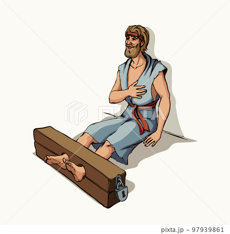 Paul and Silas in prison. Vector drawing Paul and Silas in prison. Vector drawing 97939861