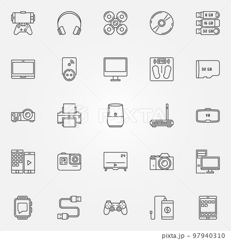 Gadgets icons set 97940310