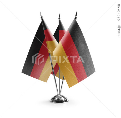 Small national flags of the Germany on a white background 97940440