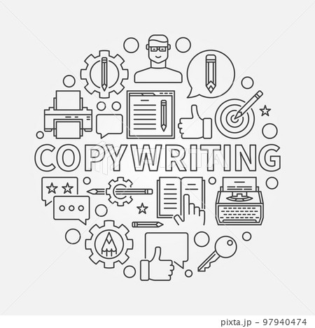 Copywriting round line illustration 97940474