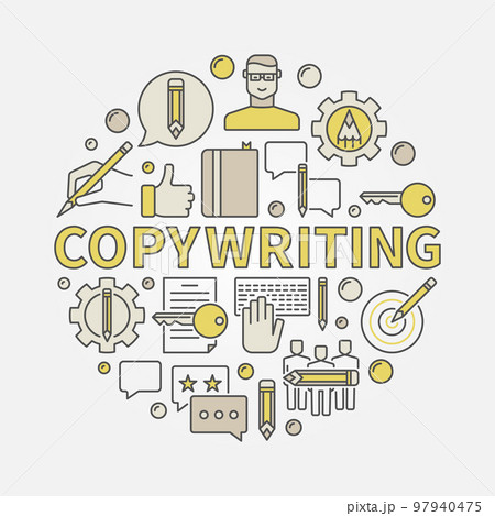 Copywriting round colorful illustration Copywriting round colorful illustration 97940475