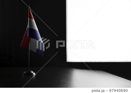 Small national flag of the Croatia on a black background Small national flag of the Croatia on a black background 97940690