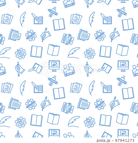 Writing seamless pattern. Vector illustration 97941273