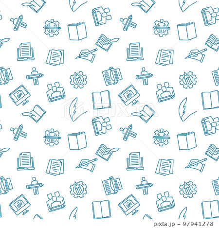 Writer vector creative seamless pattern 97941278