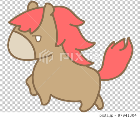 有紅色鬃毛的可愛馬 97941304