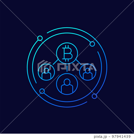 bitcoin users line icon for web bitcoin users line icon for web 97941439