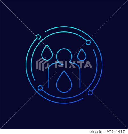 rehydrate line icon on darkのイラスト素材 [97941457] - PIXTA