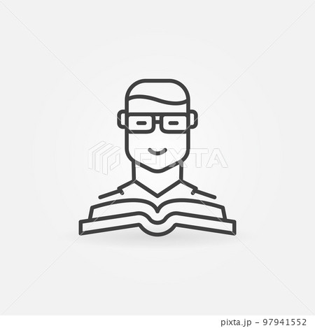 Man with a book vector icon 97941552