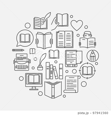 Literature outline illustration 97941560