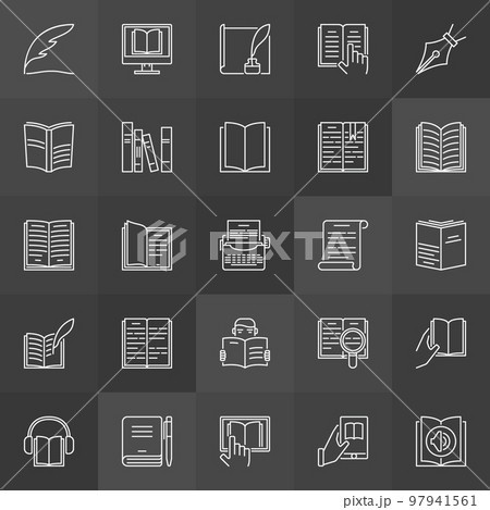 Literature outline icons Literature outline icons 97941561