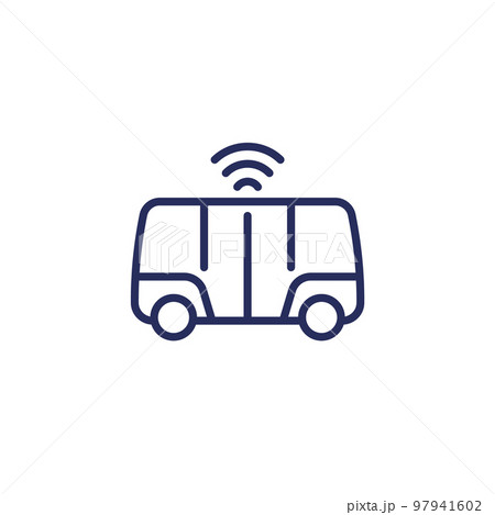 autonomous shuttle bus line icon autonomous shuttle bus line icon 97941602
