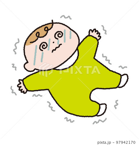 痙攣を起こしている赤ちゃんのカラー線画 痙攣を起こしている赤ちゃんのカラー線画 97942170