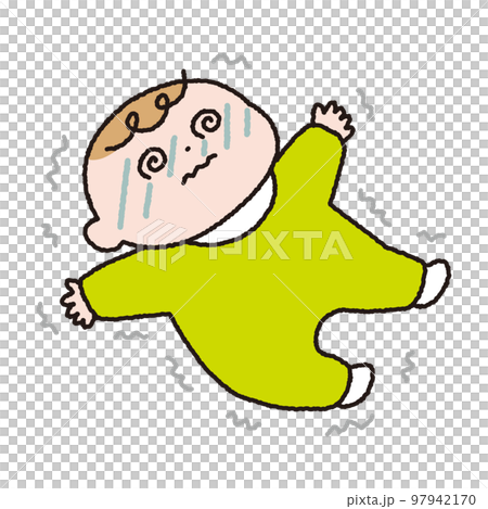 痙攣を起こしている赤ちゃんのカラー線画 痙攣を起こしている赤ちゃんのカラー線画 97942170