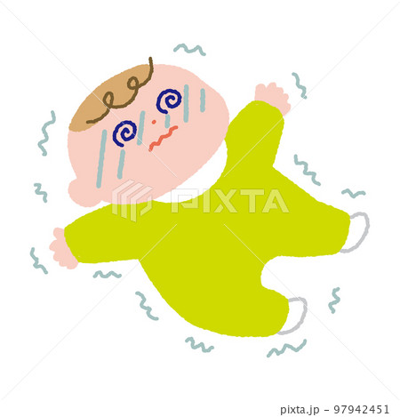痙攣を起こしている赤ちゃん 線なし 痙攣を起こしている赤ちゃん 線なし 97942451