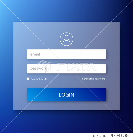 Blue login form page. 97943200