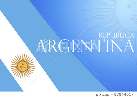 Drawing of the Argentina flag, space for text or images. 97944017