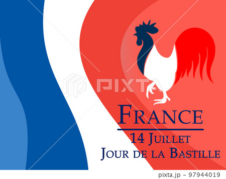 happy bastille day 14 juillet celebration. Poster with copy text happy bastille day 14 juillet celebration. Poster with copy text 97944019