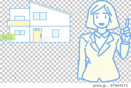Sales woman who guides detached house real estate Sales woman who guides detached house real estate 97944553