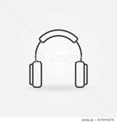 Headphones outline simple vector concept icon Headphones outline simple vector concept icon 97944876