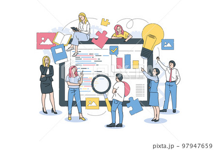 人物 ビジネスおしゃれイラスト素材 97947659