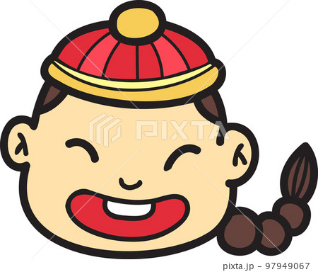 Hand Drawn Chinese boy is happy illustration 97949067