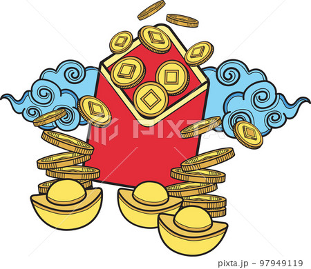 Isolated Chinese Red Envelope with Money and Fish Drawing, Vector  Illustration Stock Vector - Illustration of chinese, auspicious: 210649057