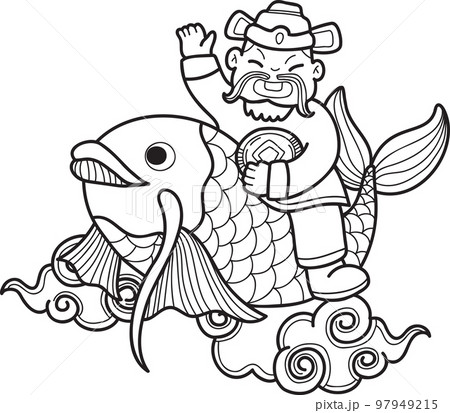 god of fortune clipart fish