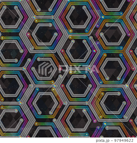 Colored geometric seamless pattern 97949622