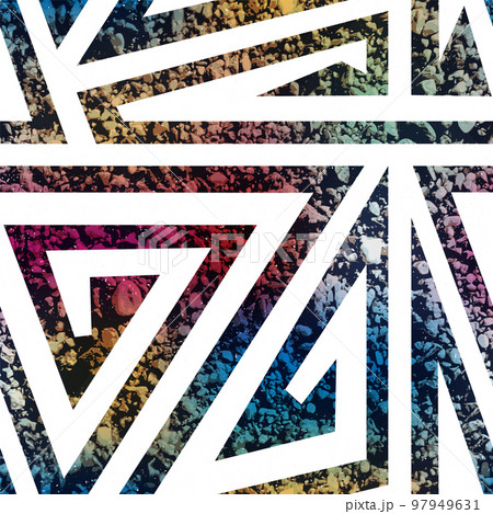 Maze geometric pattern with stone texture 97949631