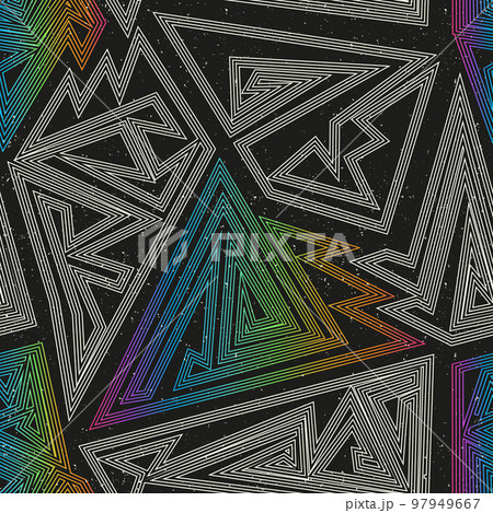 Retro geometric seamless pattern 97949667