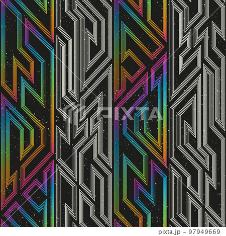 Space geometric seamless pattern with grunge effect Space geometric seamless pattern with grunge effect 97949669