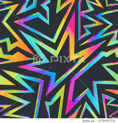 Colored stars geometric seamless pattern. Colored stars geometric seamless pattern. 97949754