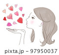 投げキッスをする女性 97950037