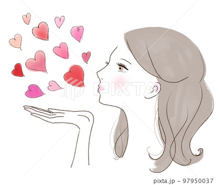 投げキッスをする女性 97950037