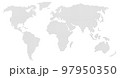 灰色のドット柄の世界地図（ヨーロッパ・アフリカ中心） 97950350