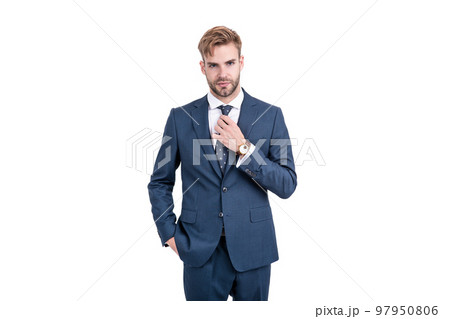 successful man in businesslike suit. professional entrepreneur manager. male formal fashion. 97950806