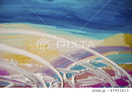 Hand drawn acrylic painting. Abstract art Hand drawn acrylic painting. Abstract art 97951613