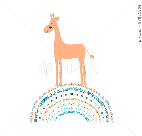 Funny vector illustration of giraffe 97951908