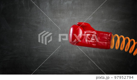 Red boxing glove. . Mixed media Red boxing glove. . Mixed media 97952794