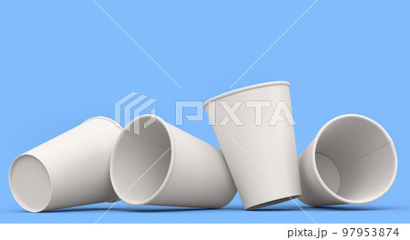 Set of paper coffee cups for cappuccino, americano, espresso, mocha, latte Set of paper coffee cups for cappuccino, americano, espresso, mocha, latte 97953874