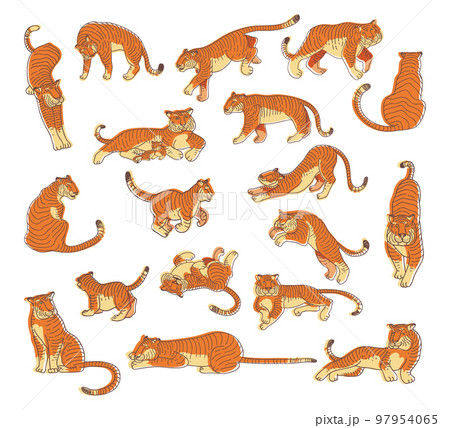 Illustration material of tiger silhouette or... - Stock Illustration  [80669994] - PIXTA