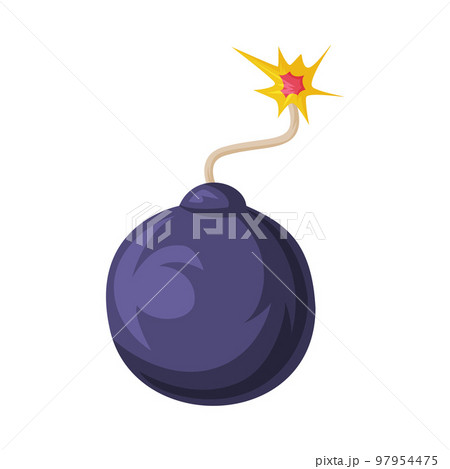 Round Bomb with Burning Wick as Wild West Object Vector Illustration 97954475