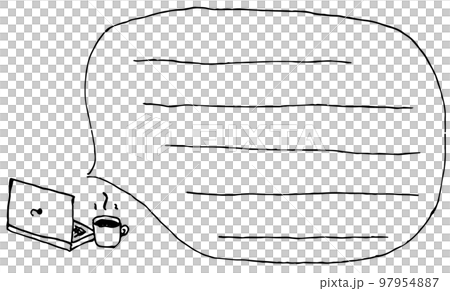 laptop and coffee message card 97954887